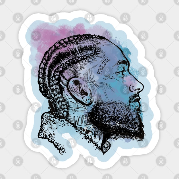 Nipsey Hussle Sticker by Basic Lee